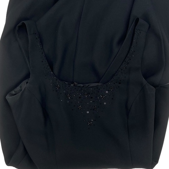 J.R. Nites By Caliendo Black Embellished Sleeveless Maxi Dress Size 8 Petite - Picture 3 of 8